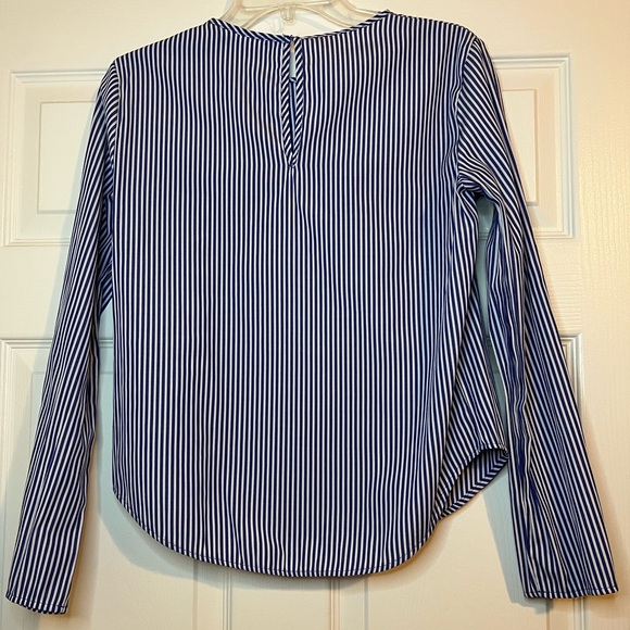 ZARA BASIC Collection Stipe Botanical Long Sleeve Blouse. Size M. - Picture 6 of 7